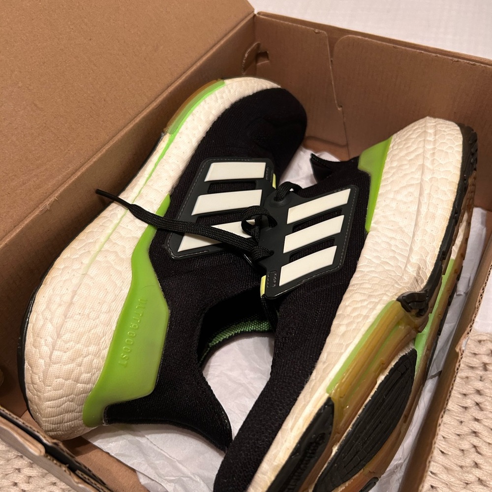 Adidas Ultraboost Black and Green Sneakers